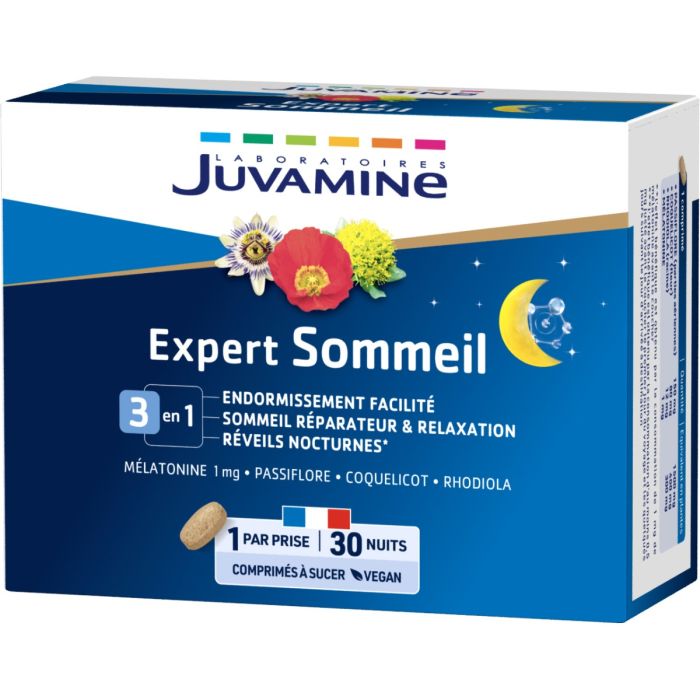 Juvamine (Жувамин) Сон 3в1. Мелатонин + растения таблетки для рассасывания №30