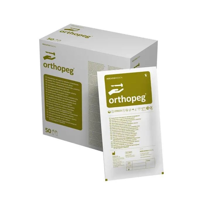 Перчатки Ortopeg (Ортопег) ортопедические стерильные хирургические латексные не припудрены р.8