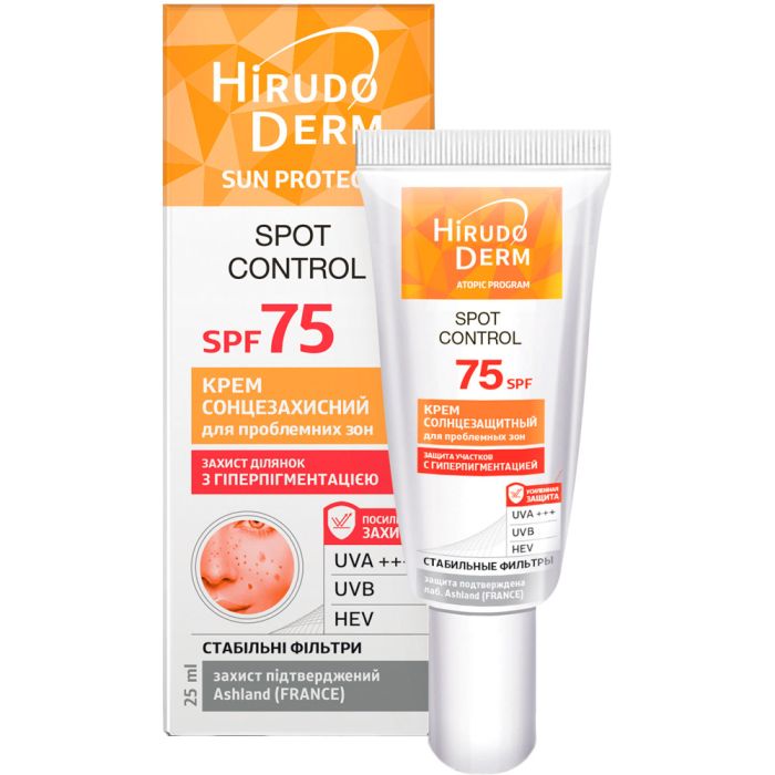 Крем солнцезащитный Hirudo Derm Sun Protect Spot Control для проблемных зон SPF 75, 25 мл