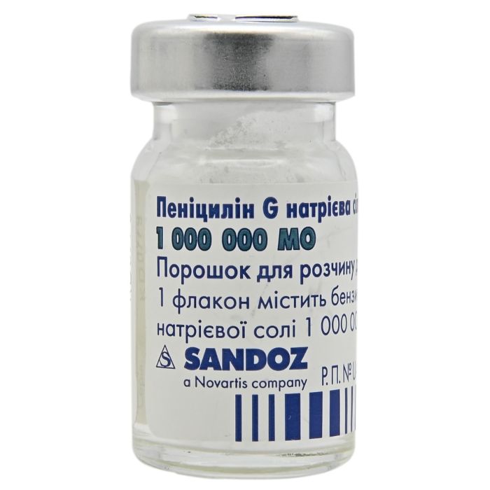 Пеніцилін G натрієва сіль порошок 1000000 МО флакон №100