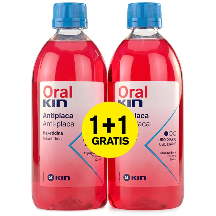 Ополіскувач Kin (Кін) Oral для ротової порожнини з гексетидином 0,10% 2х500 мл - фото №1 Ополіскувач Kin (Кін) Oral для ротової порожнини з гексетидином 0,10% 2х500 мл