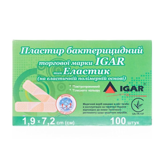 Лейкопластир бактерицидний Igar Еластик 2,5х7,6 см №100