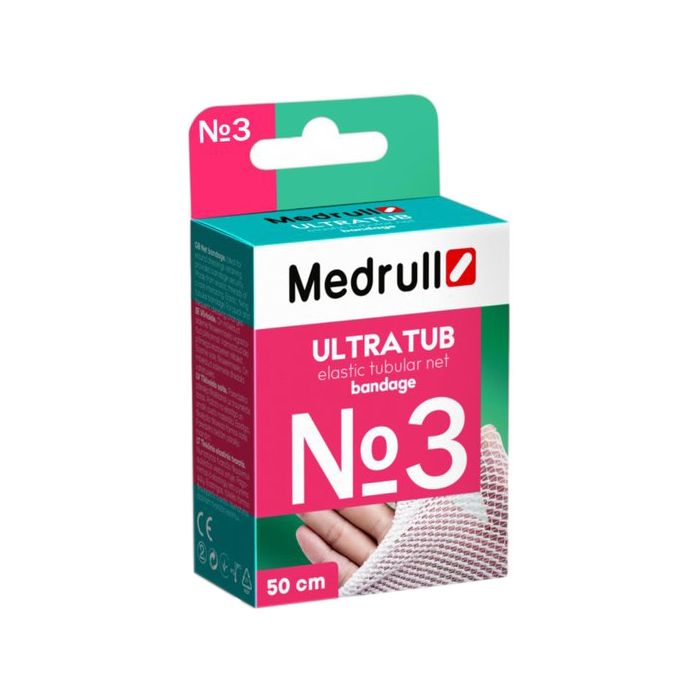 Бинт эластичный Medrull Ultratub №3 сетчатый трубчатый, 2,3 см x 50 cм