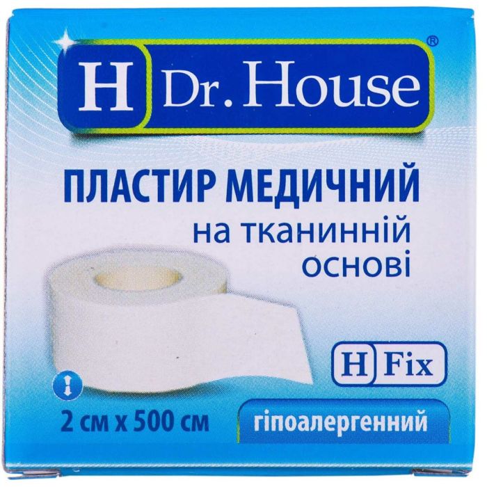 Пластир медичний Dr. House на тканинній основі 2 см х 500 см в картонній упаковці №1