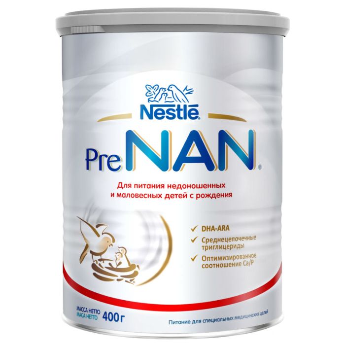Суміш молочна Nestle PreNAN для недоношених дітей та дітей з малою вагою, 400 г