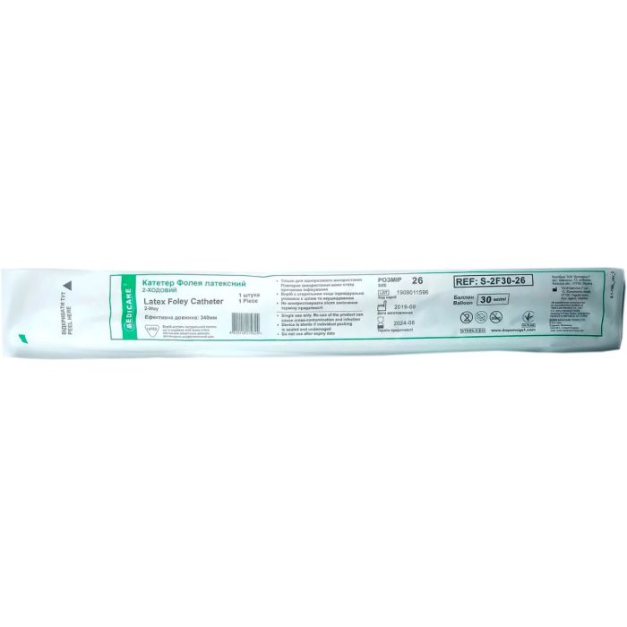 Катетер Medicare Фолея латексний 2-ходовий Fr26