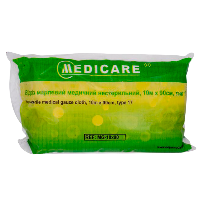 Відріз Medicare марлевий медичний нестерильний тип 17 10 м х 90 см - фото №1 Відріз Medicare марлевий медичний нестерильний тип 17 10 м х 90 см