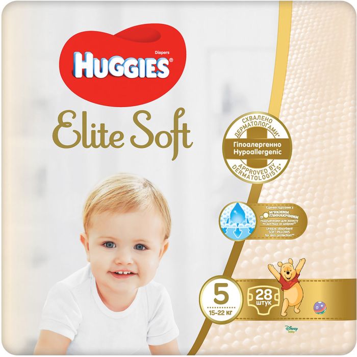 Подгузники Huggies Elite Soft Jumbo р.5 (12-22 кг) 28 шт.