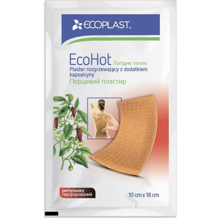 Пластырь перцовый Ecoplast EcoHot перфорированный 10 см x 18 см №1