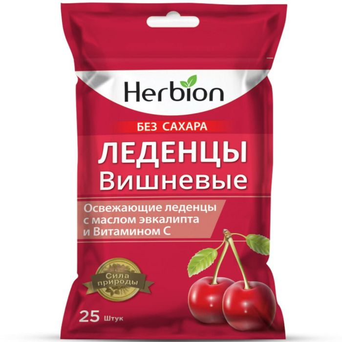 Хербіон (Herbion) льодяники зі смаком вишні без цукру №25