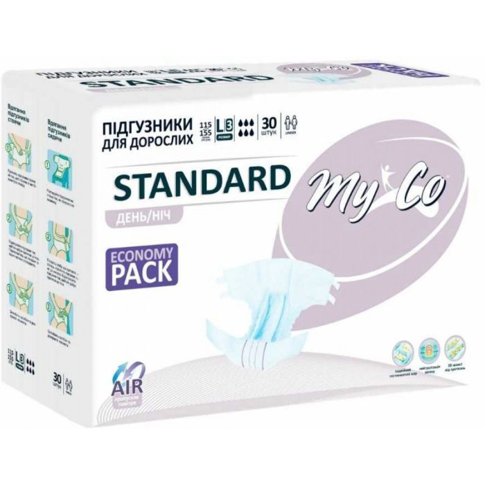 Подгузники для взрослых MyCo Standard р.L/3 30 шт.