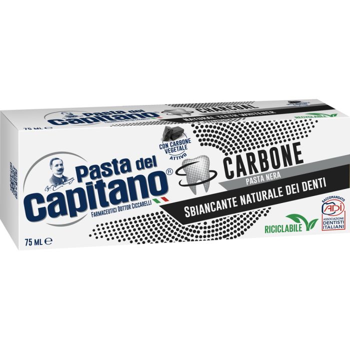 Зубная паста Pasta del Capitano Charcoal с активированным углем 100% 75 мл