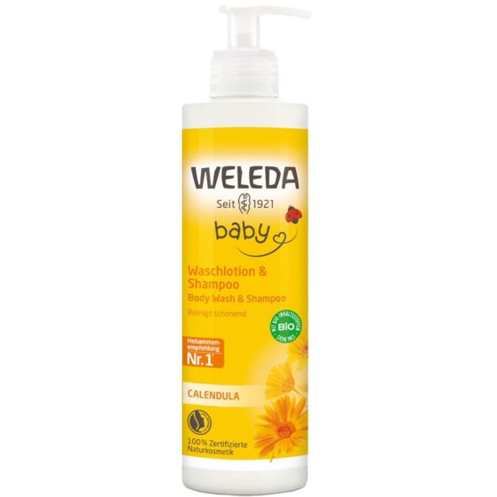 Шампунь-гель дитячий Weleda (Веледа) Baby Calendula Календула для волосся та тіла, 400 мл