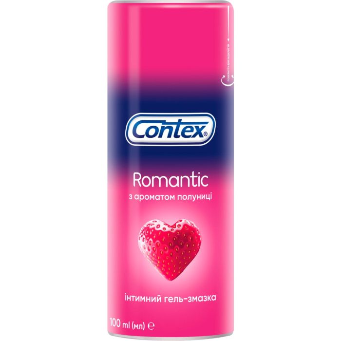 Гель-змазка Contex Romantic з ароматом полуниці, 100 мл