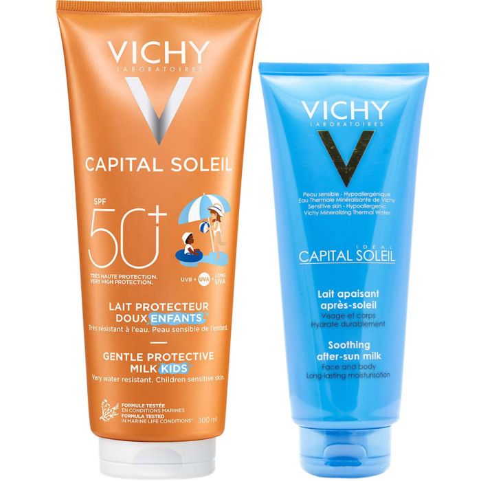 Набір Vichy (Віші) Capital Soleil: сонцезахисне молочко для дітей SРF50, 300 мл + молочко після засмаги 100 мл у подарунок