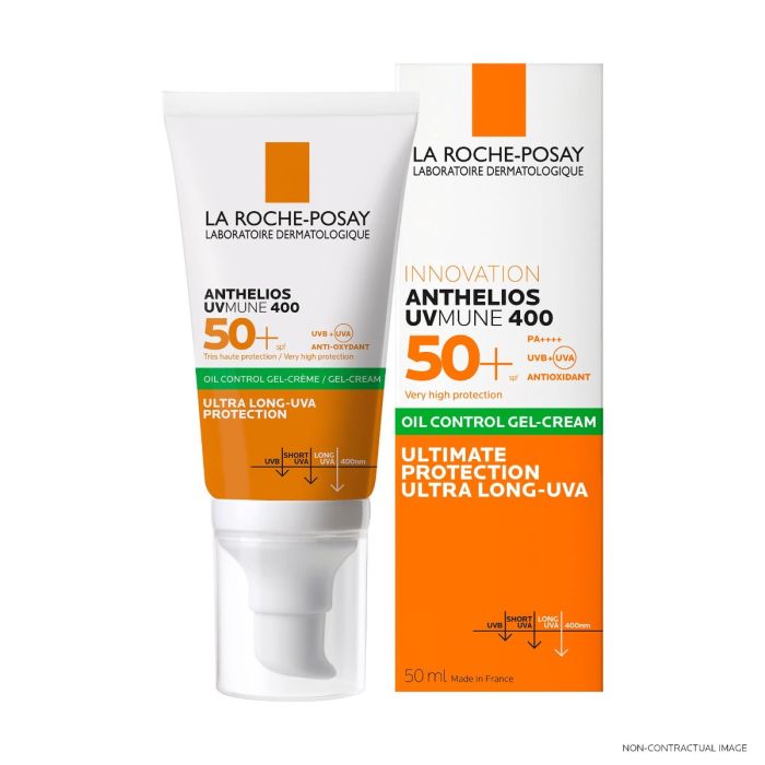 Сонцезахисний гель-крем La Roche-Posay Антеліос UVA400 Оіл Контрол з матуючим ефектом для жирної чутливої шкіри обличчя SPF 50+, 50 мл