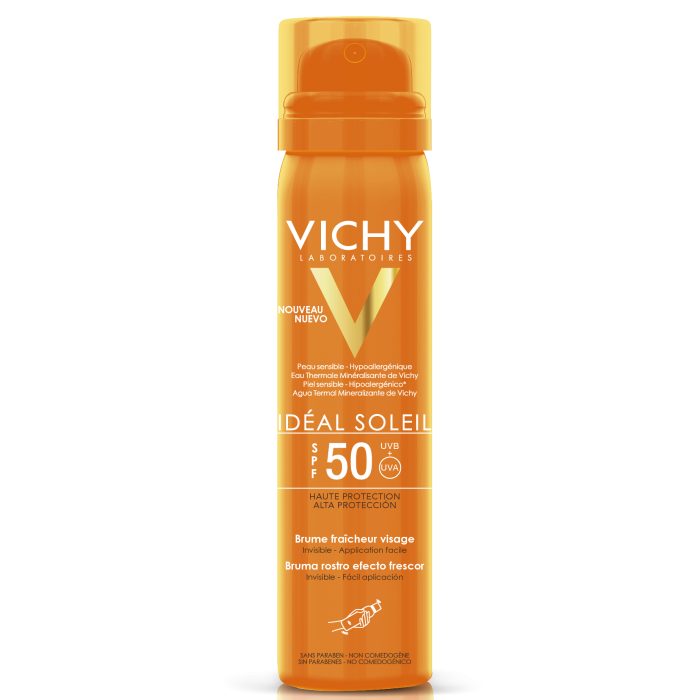 Спрей Vichy Ideal Soleil невидимий сонцезахисний освіжаючий для обличчя SРF+50 75 мл