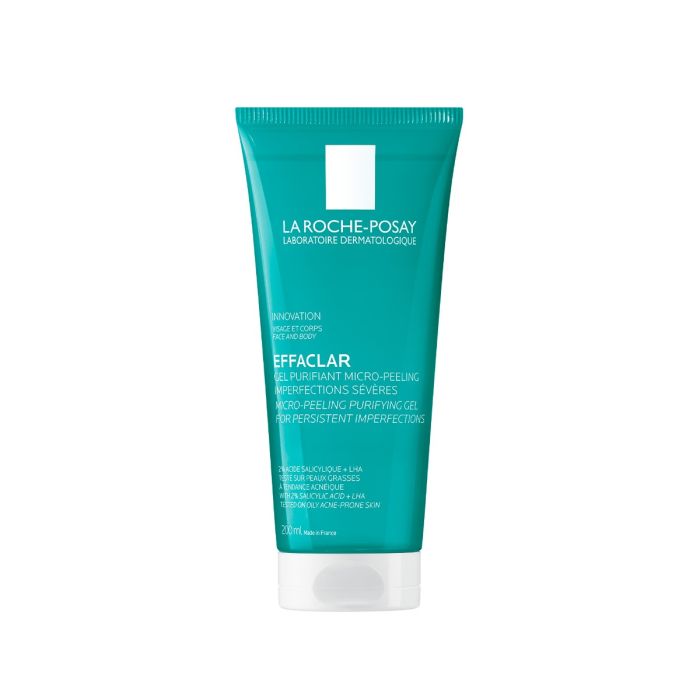 Гель-Мікропілінг La Roche-Posay Effaclar для очищення проблемної шкіри обличчя і тіла для зменшення стійких недоліків 200 мл