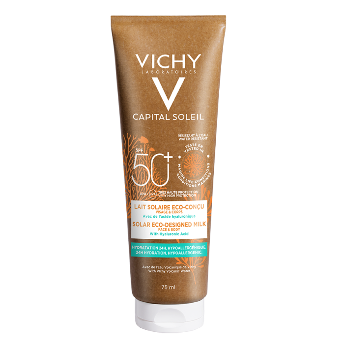 Молочко Vichy Capital Soleil сонцезахисне зволожуюче для обличчя і тіла SPF50+ 75 мл