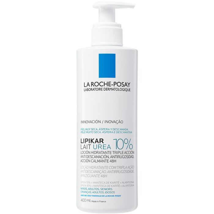 Молочко La Roche-Posay (Ля Рош-Позе) Lipikar Lait Urea 10% увлажняющее с мочевиной против сухости, шелушения и загрубления кожи тела детей, взрослых и пожилых людей 400 мл