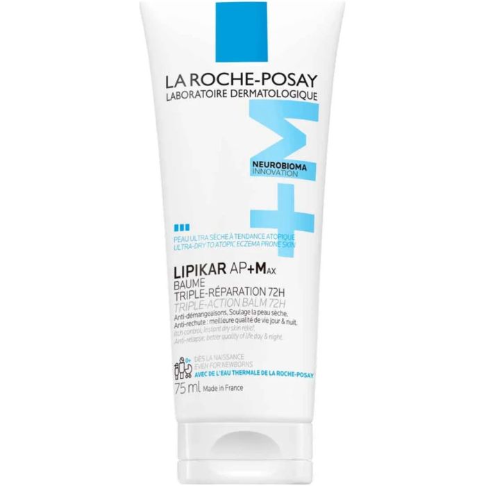 Бальзам La Roche-Posay (Ля Рош-Позе) Lipikar АР+Макс липидовосстанавливающий для очень сухой и склонной к атопии кожи лица и тела для младенцев, детей и взрослых 75 мл