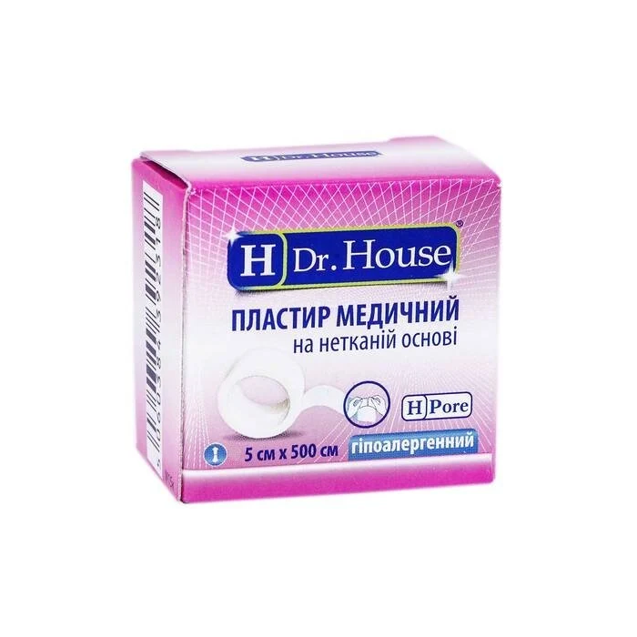 Лейкопластир медичний Dr.House на нетканій основі 5 см х 500 см - фото №1 Лейкопластир медичний Dr.House на нетканій основі 5 см х 500 см