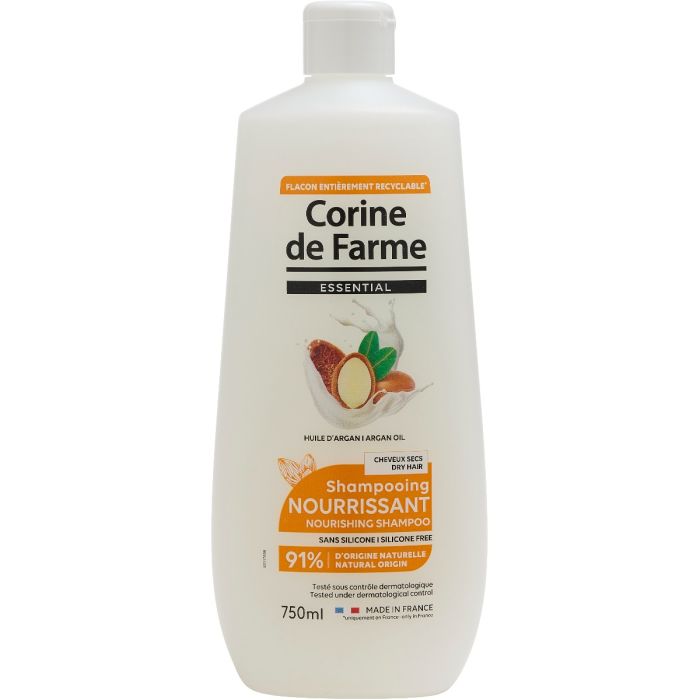 Шампунь Corine de Farme (Корин де Фарм) для сухих волос питательный с аргановым маслом 750 мл