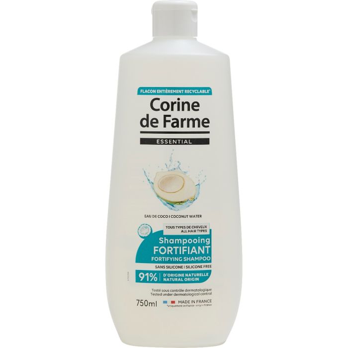 Шампунь Corine de Farme (Корин де Фарм) для всех типов укрепляющий волос с кокосовой водой 750 мл