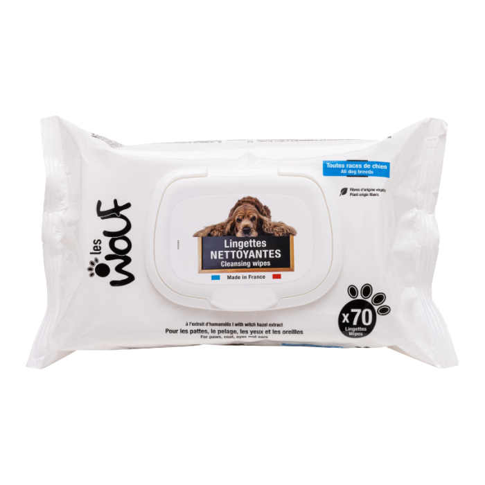Серветки Les Wouf (Ле Вуф) для собак для лап і шерсті очищуючі №70