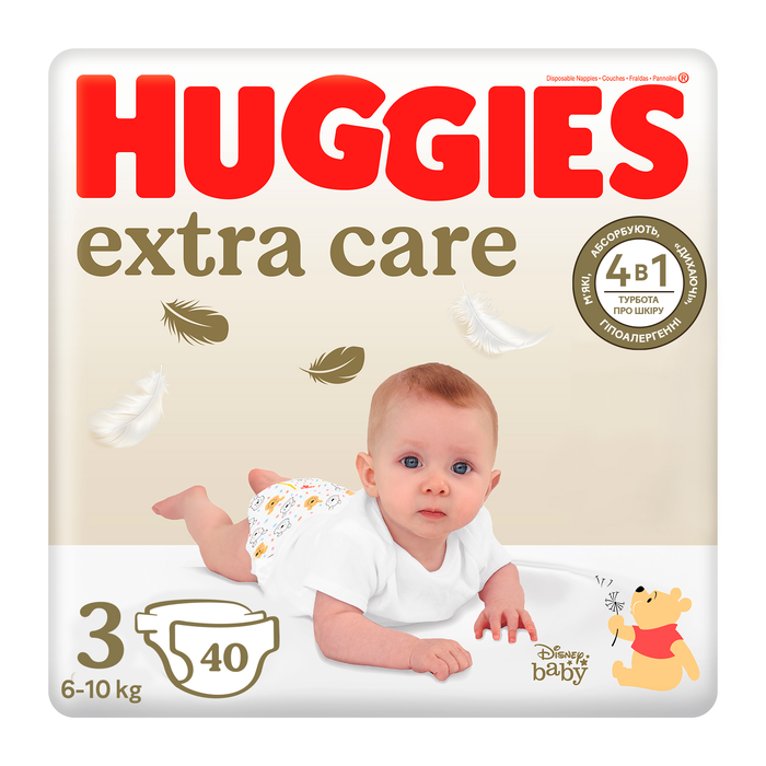 Підгузки Huggies (Хаггіс) Extra Care розмір 3 (6-10 кг) №40