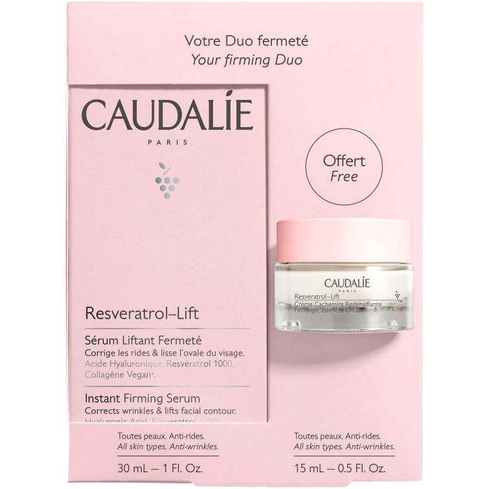 Набор Caudalie (Кодали) Resveratrol Lift Duo 2022 (Resveratrol Lift Сыворотка-Укрепление 30 мл, Образец Resveratrol Lift Крем Кашемир 15 мл)