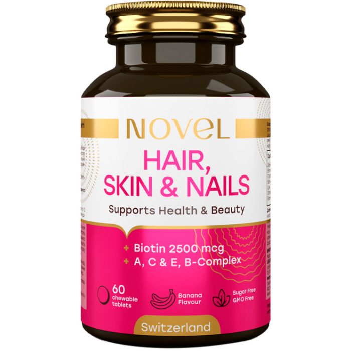 Вітаміни Novel для волосся, шкіри та нігтів жувальні таблетки №60