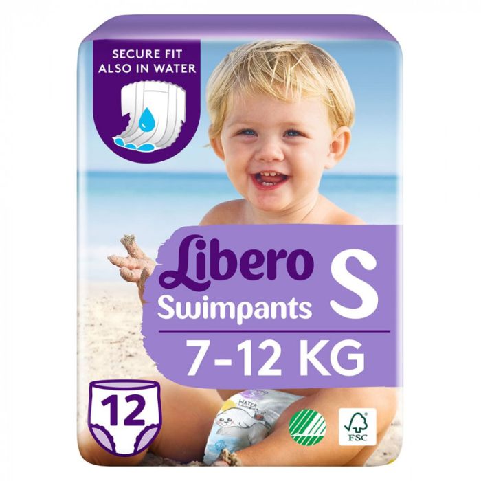 Підгузки-трусики Libero Swimpants розмір Small, 7-12 кг, для плавання №12 - фото №1 Підгузки-трусики Libero Swimpants розмір Small, 7-12 кг, для плавання №12