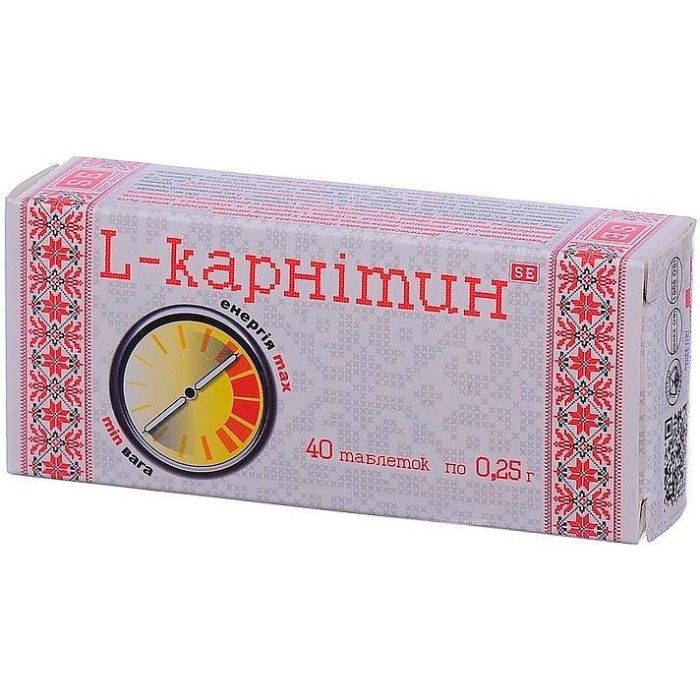 L-карнітин 0,25 г таблетки №40