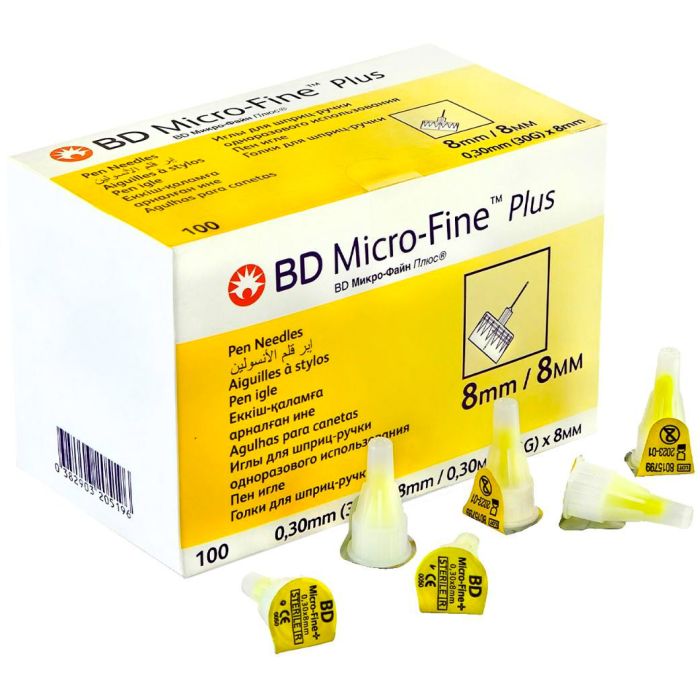 Иглы BD Micro-Fine Plus для шприц-ручки 30 G (0,30 x 8,0 мм) №100