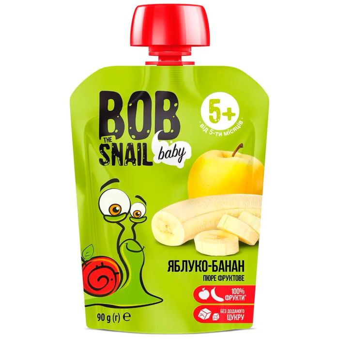 Пюре фруктове Bob Snail (Равлик Боб) яблуко-банан 90 г