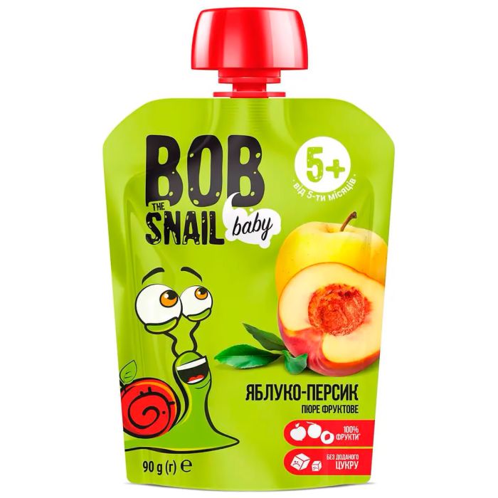 Пюре фруктове Bob Snail (Равлик Боб) яблуко-персик 90 г