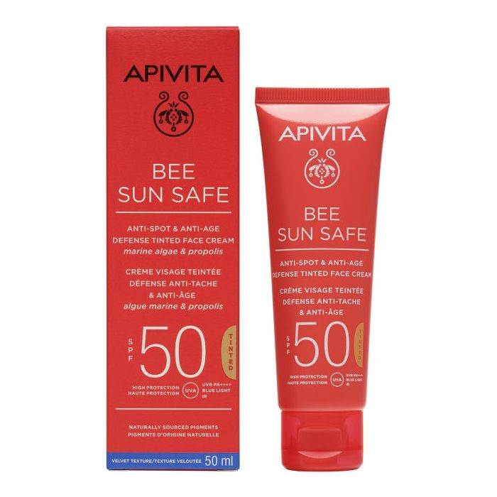 Крем Apivita Bee Sun Safe для обличчя сонцезахисний проти пігментних плям SPF50 з відтінком 50 мл