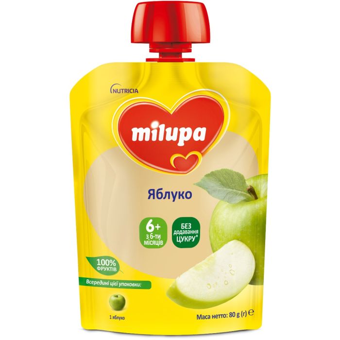 Пюре фруктове Milupa яблуко, від 6 місяців, 80 г