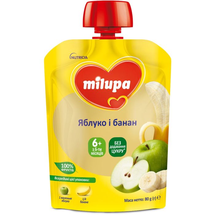 Пюре Milupa Яблуко банан (з 6 місяців) 80 г