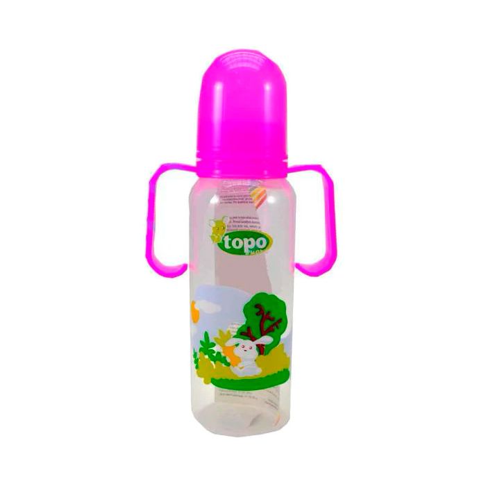 Бутылочка для кормления Topo Buono с ручками + силиконовая соска, 250 мл (T003)