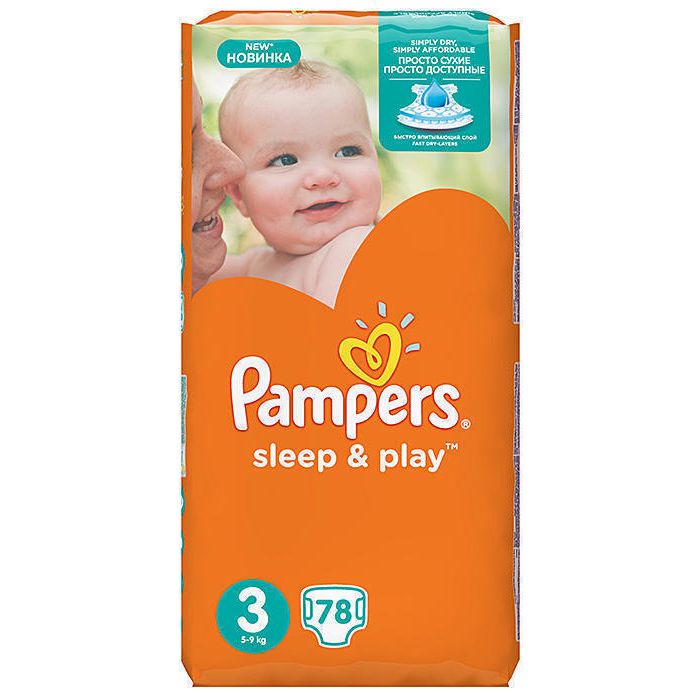 Підгузки Pampers Sleep& Play Midi p.3 (5-9 кг) 78 шт