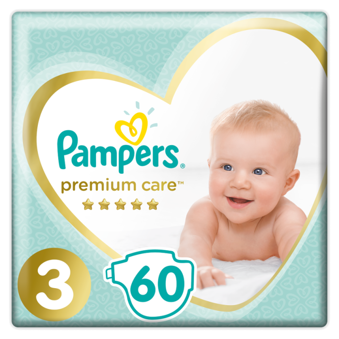 Підгузки Pampers Premium Care Midi р.3 (5-9 кг) 60 шт