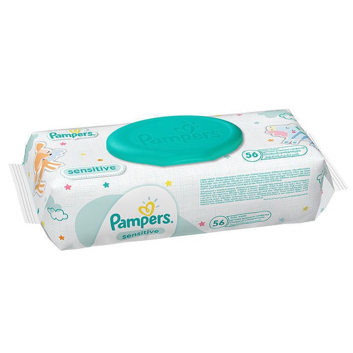 Серветки вологі Pampers Sensetive ромашка і алое №56