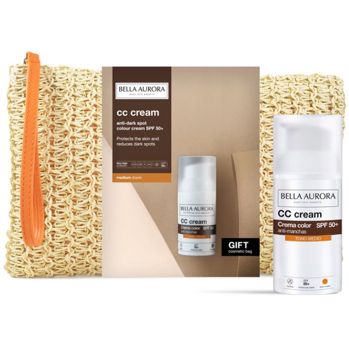 Набір Bella Aurora (Белла Аурора) (Крем Bella Aurora (Белла Аурора) CC від пігментних плям SPF50+ світлий відтінок 30 мл+косметичка)