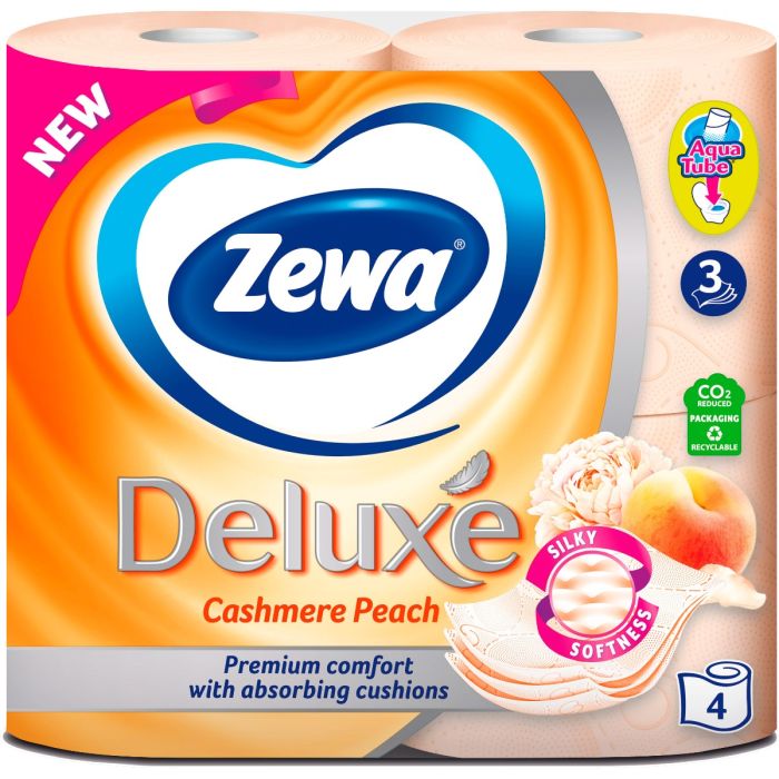 Туалетний папір Zewa Deluxe (персик) 3 шари 4 шт