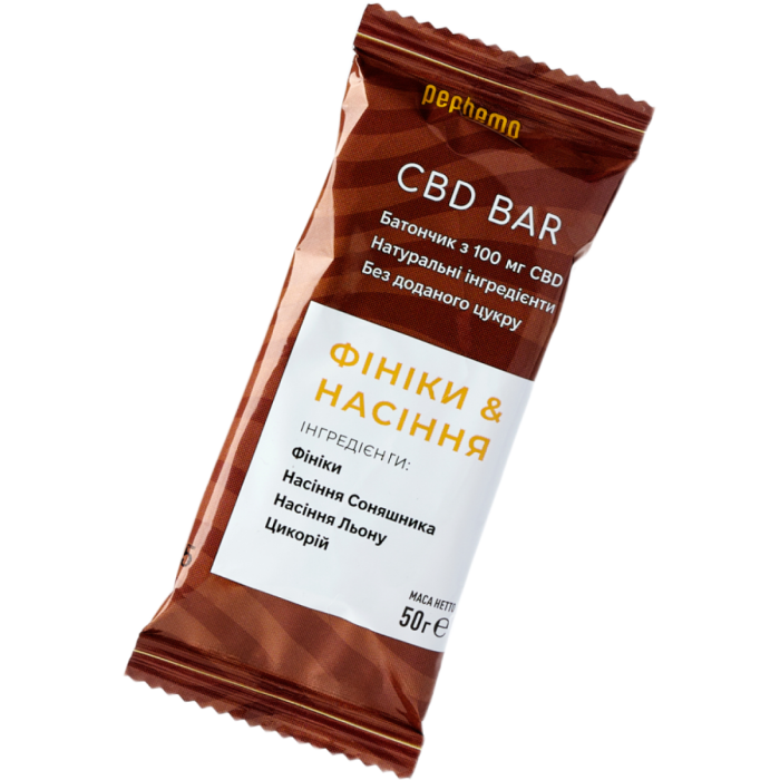 Pephemp Батончик CBD BAR Фініки та насіння 50 г