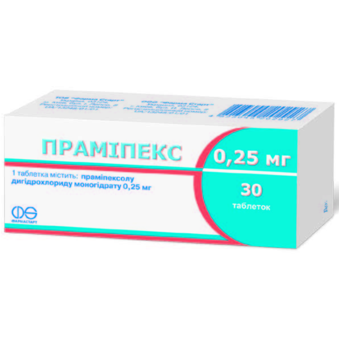 Прамипекс 0,25 мг таблетки №30