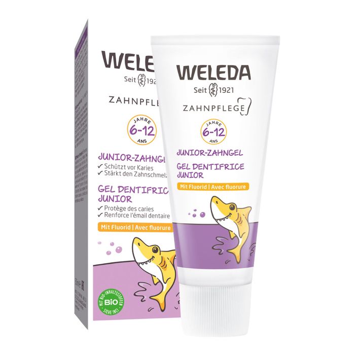 Зубний гель Weleda Junior з фтором, 6-12 років, 50 мл - фото №1 Зубний гель Weleda Junior з фтором, 6-12 років, 50 мл