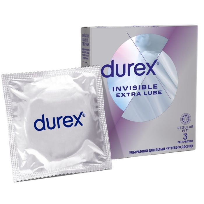 Презервативи Durex Invisible Extra lube (ультратонкі) №3